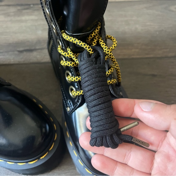 Dr Martens Vegan Jadon Max Combat Platform Boots Black Size 6 NEW - Picture 5 of 10